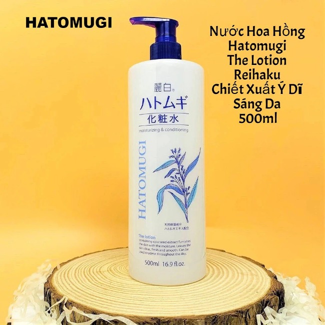 Nước Hoa Hồng Hatomugi The Lotion Reihaku Chiết Xuất Ý Dĩ Sáng Da 500ml