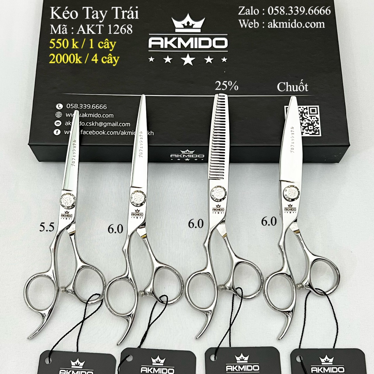 Kéo Cắt Tóc AKMIDO AKT 1268