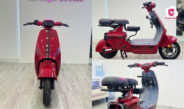 Mẫu xe đạp điện màu đỏ V1 Plus