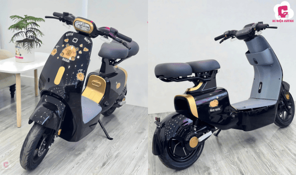 xe đạp điện màu đen VC 202 được thiết kế với màu đen sang trọng