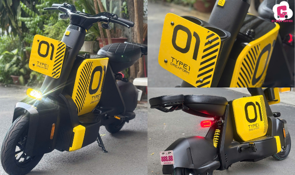 Mẫu xe đạp điện màu vàng Dreaform Type 1 có thiết kế độc đáo