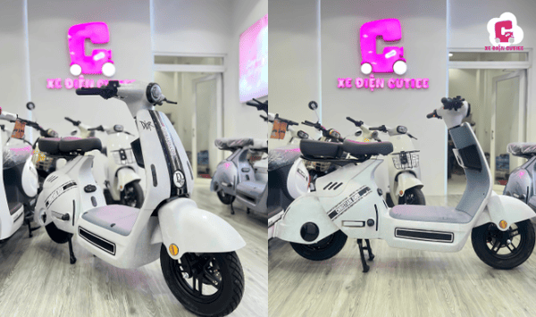 Mẫu xe đạp điện màu trắng Hottrend Lihaze Z3 có thiết kế nhỏ gọn