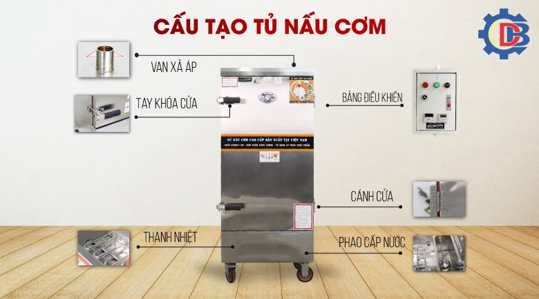 Tủ nấu cơm 12 khay công nghiệp