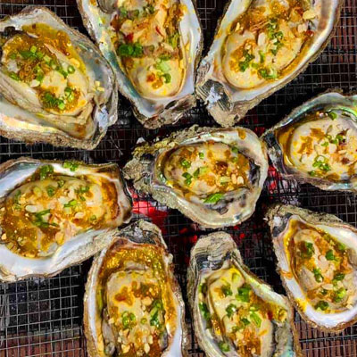 Món hàu nướng mỡ hành thơm ngon