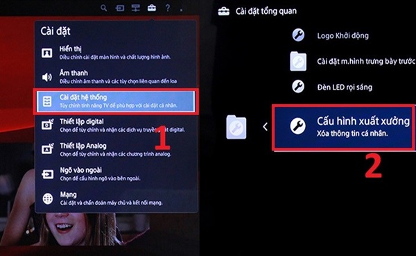 Chọn nút Home để cài đặt thiết lập lại tivi Sony về trạng thái ban đầu