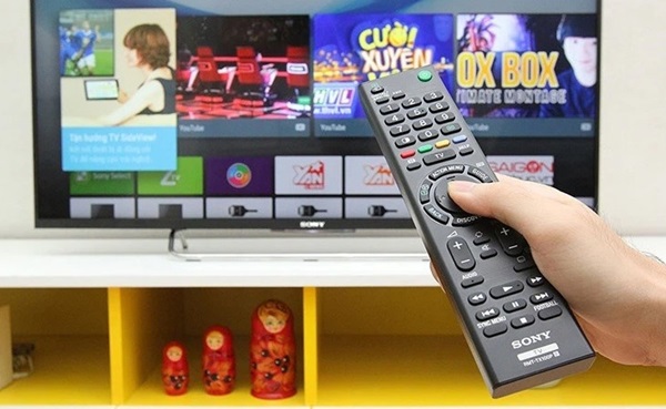 Các nút phím cơ phía sau Tivi Sony