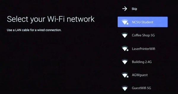 Màn hình thông báo chọn vào mạng WiFi rồi chọn mạng muốn kết nối