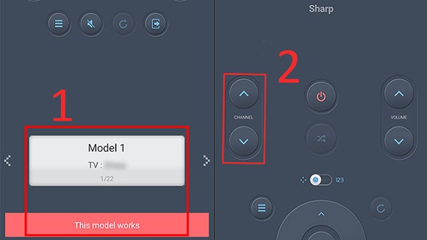 Chọn This model works rồi thao tác điều khiển