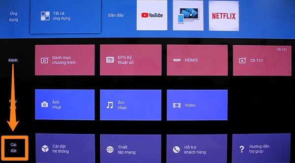 Xuất hiện giao diện chính