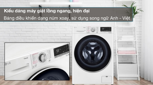 Thiết kế máy giặt LG 11kg cửa ngang FV1411S4WA