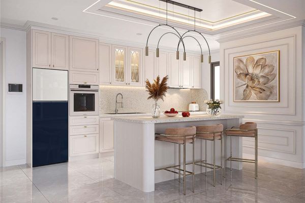 Tủ lạnh Samsung Bespoke Inverter 460 lít RT47CB66868ASV tại nhà bếp