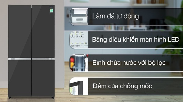 Tủ lạnh Hitachi 569 lít R-WB640PGV1 GMG dành cho gia đình trên 5 thành viên