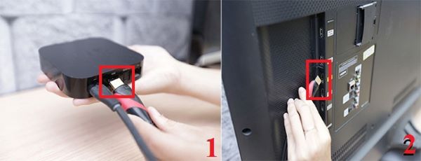 Kết nối Apple TV với TV bằng cáp HDMI.