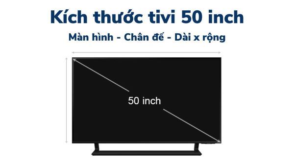 Tìm hiểu kích thước tivi Sony 50 inch
