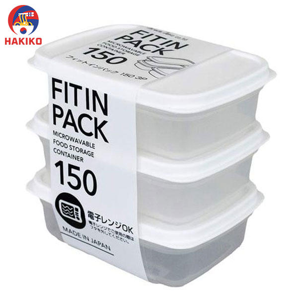Set 3 Hộp Nhựa Nắp Dẻo 150Ml Nhật Bản