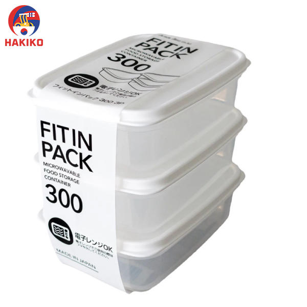 Set 3 Hộp Nhựa Nắp Dẻo 300Ml Nhật Bản