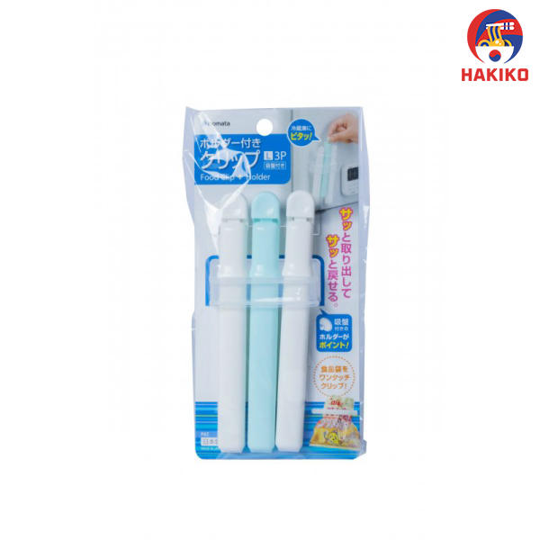 Set 3 Kẹp Miệng Túi Cỡ L (Kèm Giá Đựng) Nhật Bản