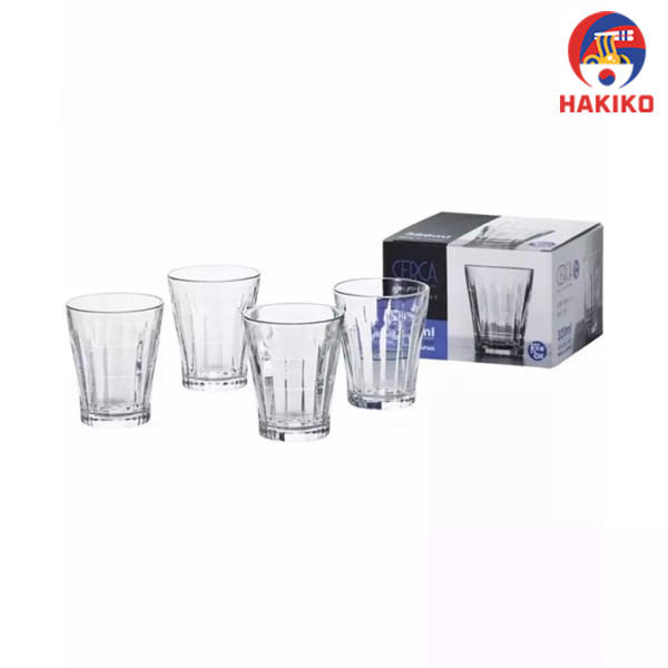 Set 4 Cốc Thủy Tinh Nhật Bản Kẻ Sọc