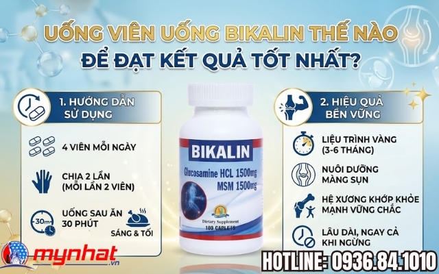 Hướng dẫn cách giúp tái tạo xương khớp, sụn bằng viên uống Bikalin