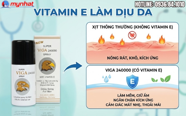 Vitamin E trong thành phần của Viga 240000