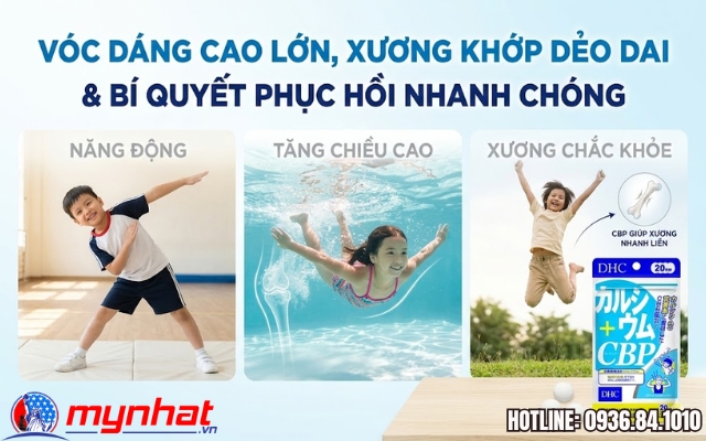 Tăng chiều cao cùng Viên uống DHC Calcium + CBP (Canxi + CBP)