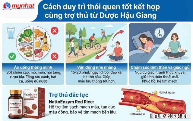 NattoEnzym Red Rice kết hợp cùng ăn uống và tập luyện