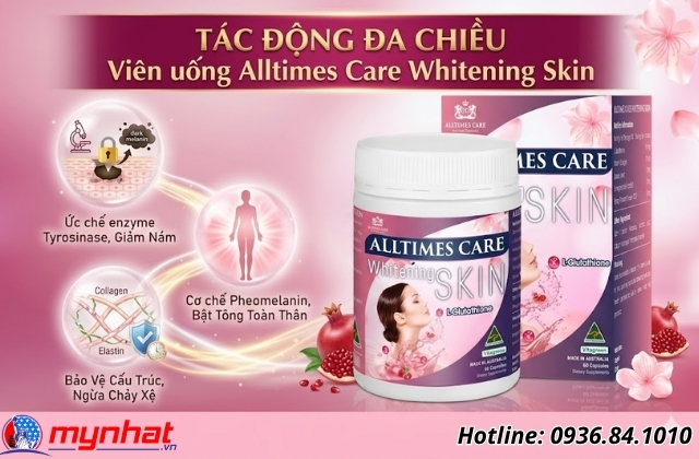 tác động đa chiều của viên uống alltimes care whitening skin