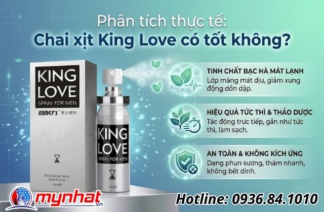 Ưu điểm vượt trội của King Love so với các dòng xịt thông thường