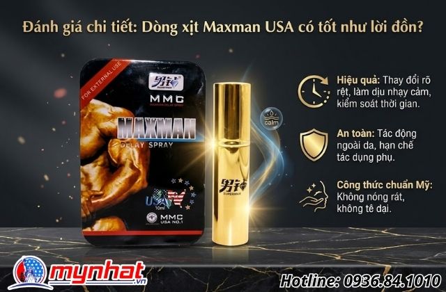 Đánh giá chi tiết: Dòng xịt Maxman USA có tốt như lời đồn?