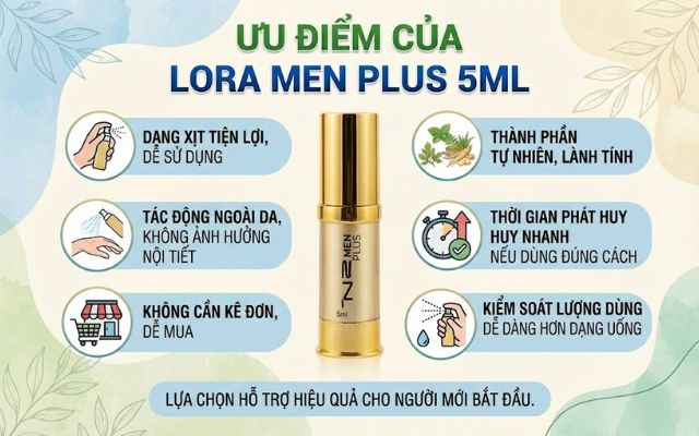 Ưu điểm Lora Men Plus 5ml