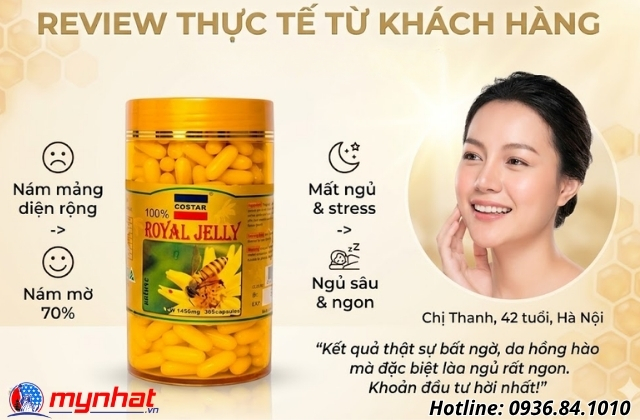 đánh giá của khách hàng khi sử dụng viên uống costar royal jelly
