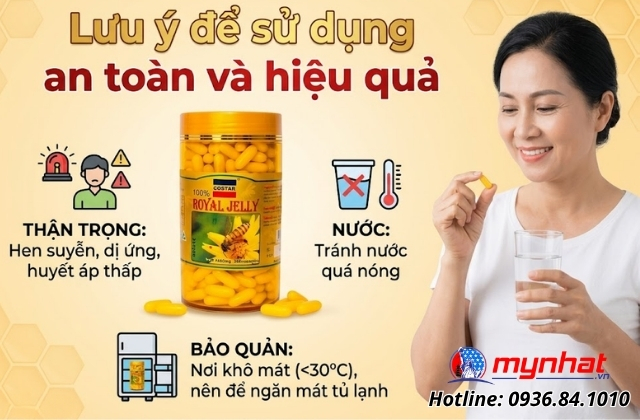 lưu ý khi sử dụng viên uống costar royal jelly