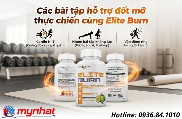 các bài tập đốt mỡ kết hợp với viên uống Elite Burn