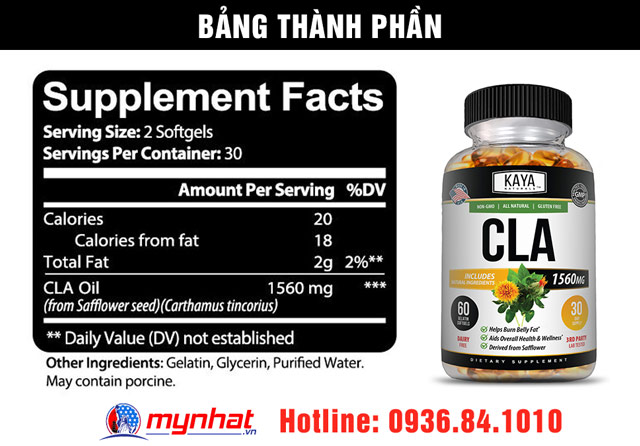 Thành phần chính trong Kaya CLA