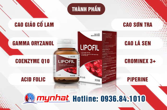 Thành phần có trong viên uống giảm mỡ máu Lipofil