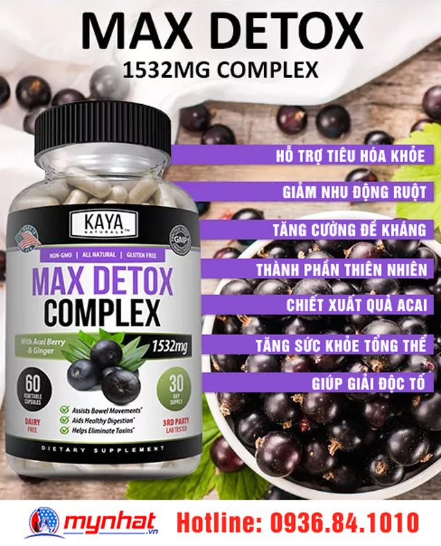 Thành phần có trong MAX DETOX COMPLEX