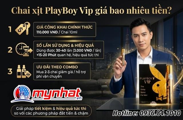 Chai xịt PlayBoy Vip giá bao nhiêu tiền?