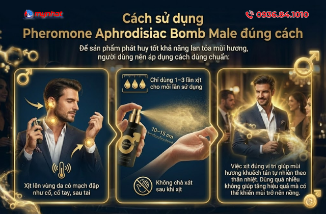 Cách sử dụng Pheromone Aphrodisiac Bomb Male