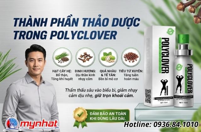 Thành phần thảo dược có trong chai xịt Polyclover
