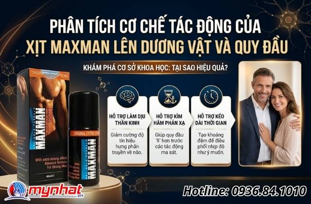 Phân tích cơ chế tác động của xịt Maxman lên dương vật và quy đầu