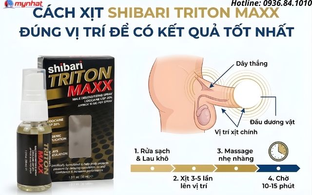 Cách xịt Shibari Triton Maxx đúng vị trí để có kết quả tốt nhất