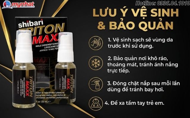 Những lưu ý về vệ sinh và bảo quản sản phẩm Shibari Triton Maxx