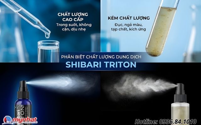 Phân biệt chất lượng dung dịch bên trong của chai xịt Shibari Triton Spray cao cấp