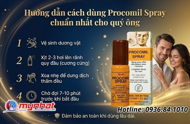 Hướng dẫn cách dùng Procomil Spray chuẩn nhất cho quý ông