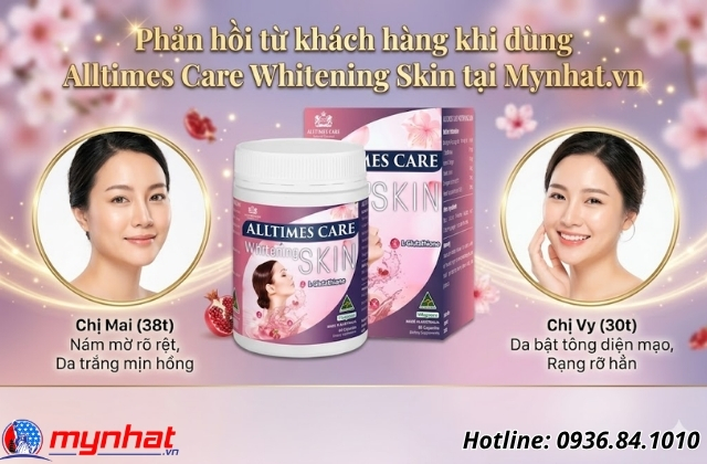 phản hồi của khách hàng khi dùng alltimes care whitening skin