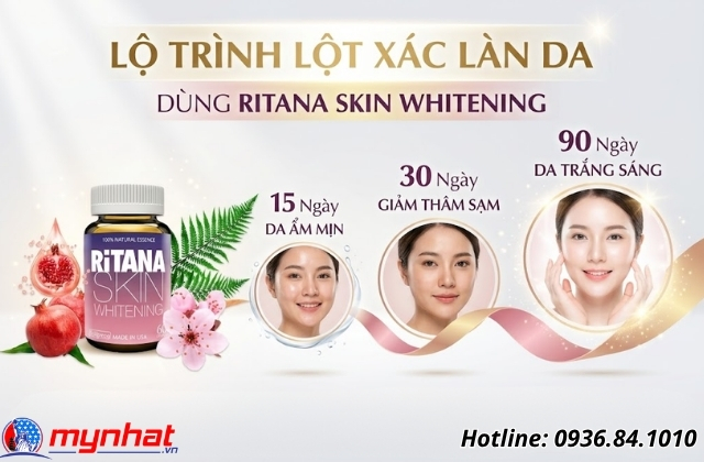 các lộ trình khi dùng viên uống ritana skin whitening