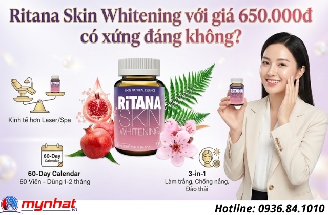 giá của viên uống trắng da ritana skin whitening