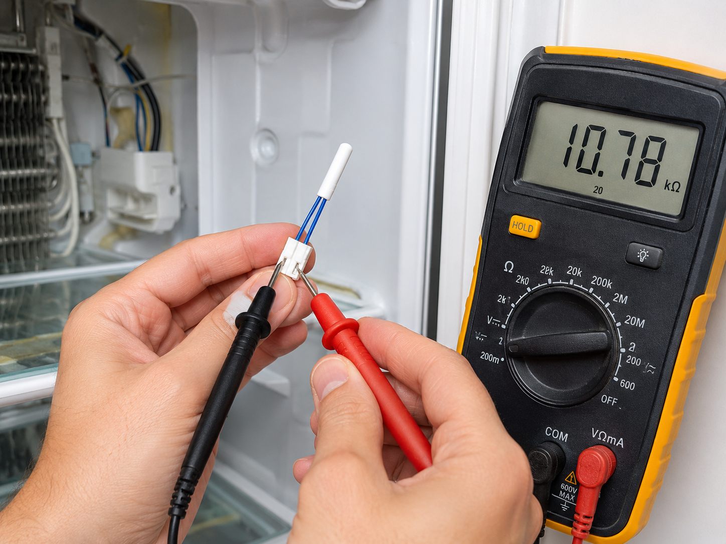 Cách kiểm tra sensor tủ lạnh bằng đồng hồ đo điện trở