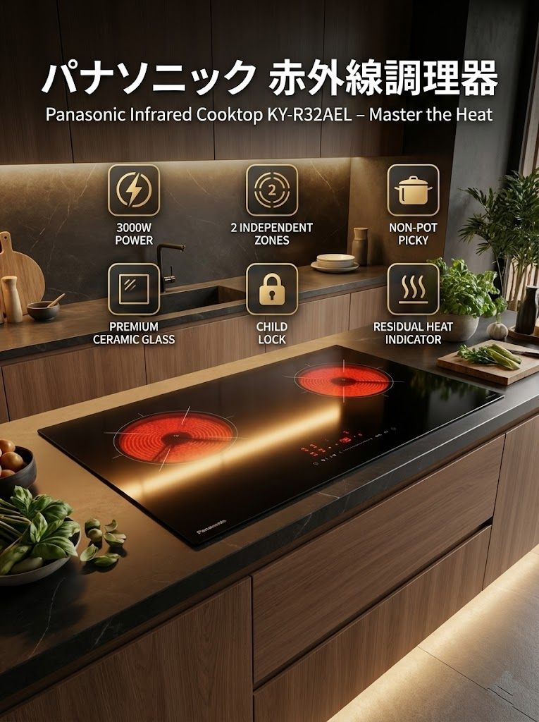 Panasonic KY-R32AEL có thiết kế sang trọng 2 vùng nấu