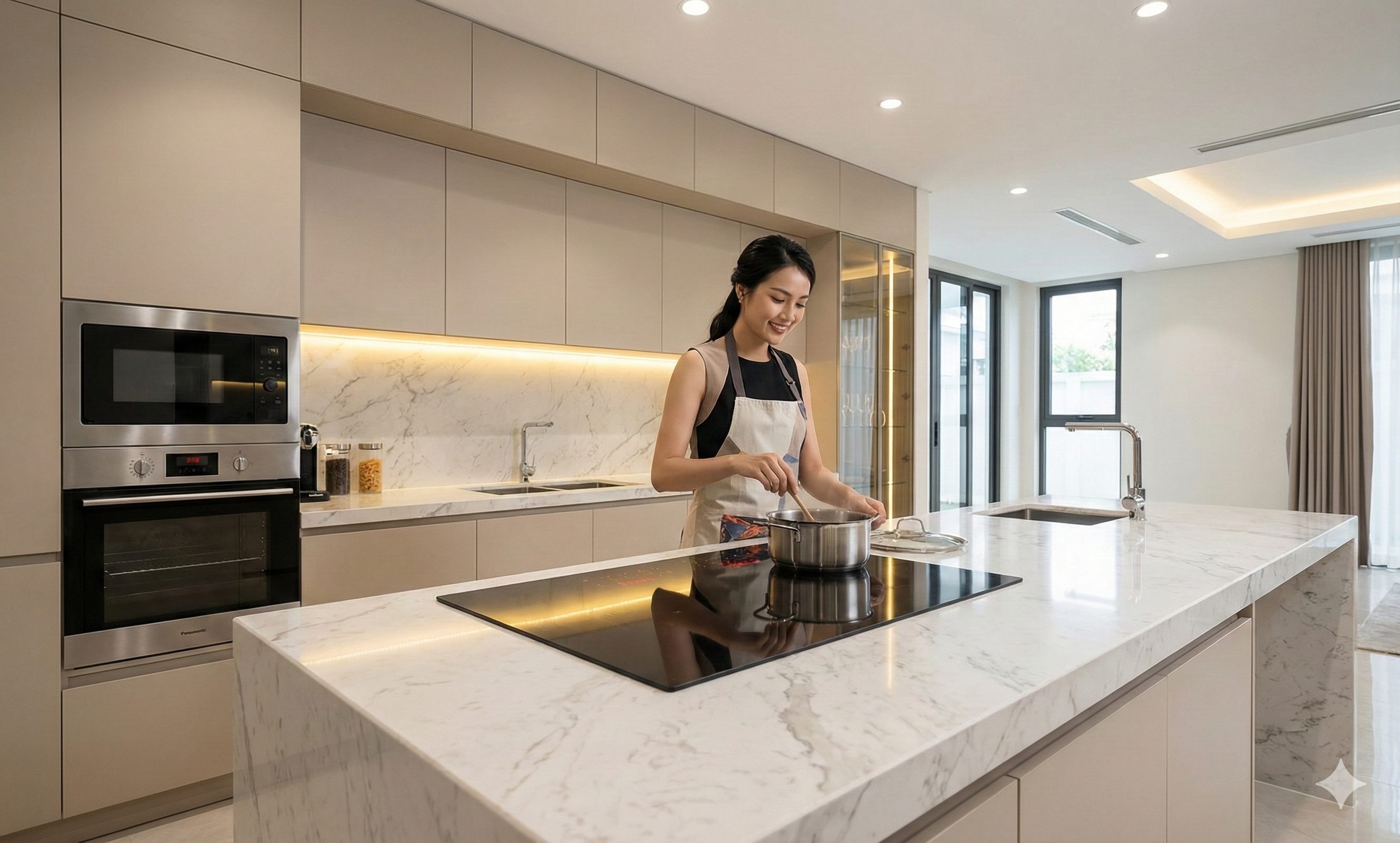 Thiết kế tối giản cho không gian bếp san trọng